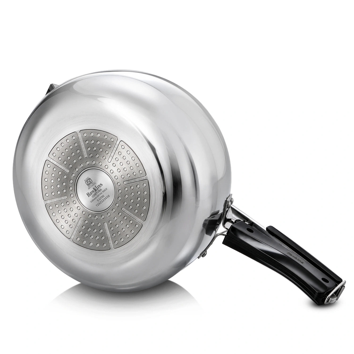 Hawkins Contura Induction Pressure Cooker, 5 Litre (IHC50) | Curved Body, Gas + Induction, Inside-Fitting Safety Lid | 5-Year Guarantee