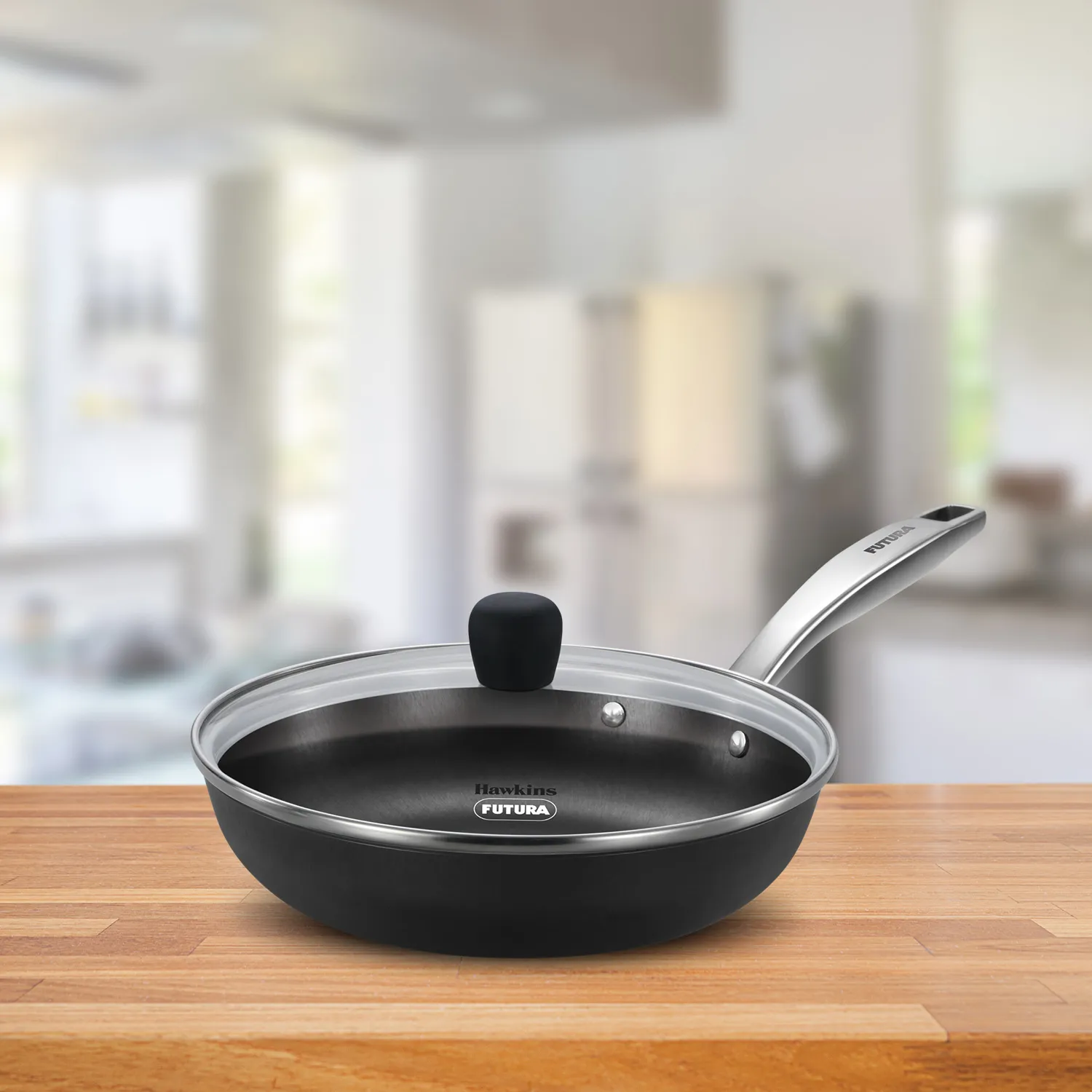 Induction Compatible Futura Ironman 22 cm Slim Cast Iron Frying Pan with Glass Lid (IMF22G)