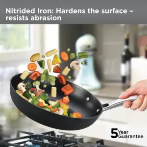 Induction Compatible Futura Ironman 22 cm Slim Cast Iron Frying Pan with Glass Lid (IMF22G) image 3