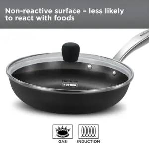 Induction Compatible Futura Ironman 22 cm Slim Cast Iron Frying Pan with Glass Lid (IMF22G) image 4