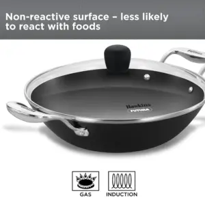 Induction Compatible Futura Ironman Slim Cast Iron Kadhai 2.5 Litre with Glass Lid (IMK25G) image 4