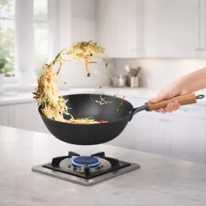 Induction Compatible Futura Ironman Slim Cast Iron Kadhai 4.75 Litre Stir-Fry Wok (IMW475) image 1