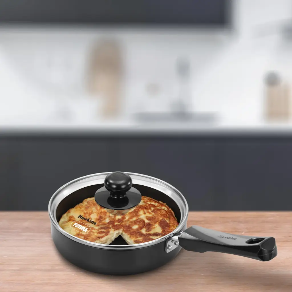 Induction Compatible Nonstick Frying Pan 16 cm with Glass Lid (INF16G) — Bihari Di Hatti