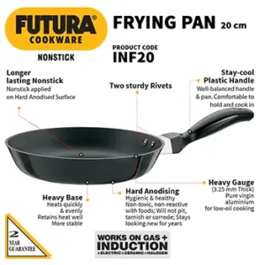Induction Compatible Nonstick Frying Pan 20 cm (3.25 mm Thick) (INF20) image 2