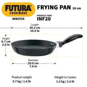 Induction Compatible Nonstick Frying Pan 20 cm (3.25 mm Thick) (INF20) image 3
