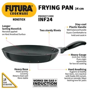 Induction Compatible Nonstick Frying Pan 24 cm (3.25 mm Thick) (INF24) image 2