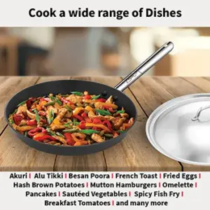 Induction Compatible Nonstick Frying Pan 29 cm with Stainless Steel Lid (INFS29S) image 5