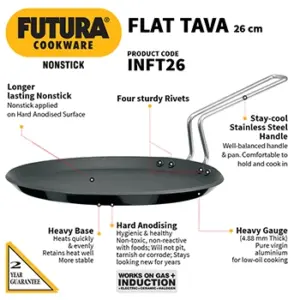 Induction Compatible Nonstick Flat Tava 26 cm (4.88 mm Thick) (INFT26) image 2