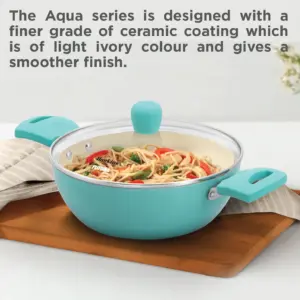 Aqua Die Cast Cook n Serve Casserole 2 Litre with Glass Lid (IUC20G) image 2