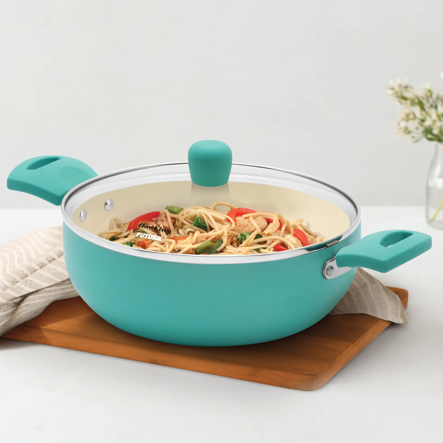 Aqua Die Cast Cook n Serve Casserole 3 Litre with Glass Lid (IUC30G)