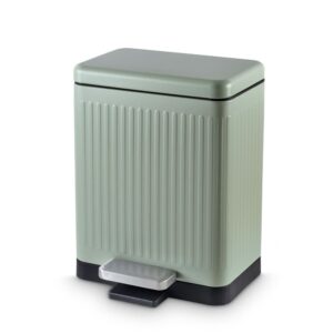Jacques Pedal Dustbin, 6 & 10 Litres | Designer Step Waste Bin with Soft-Close Lid | Matte Finish, Removable Bucket - 6 Litres, Macha Green