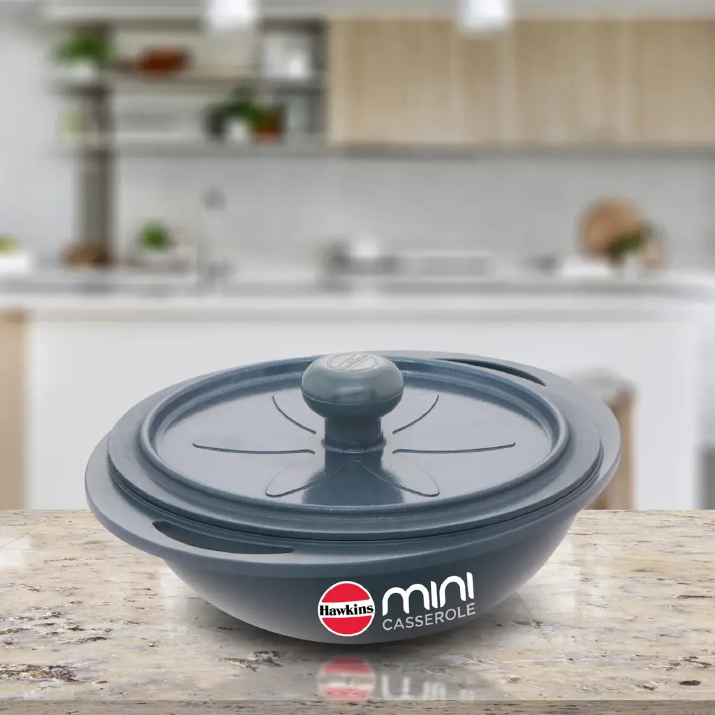 Die Cast Grey Round Mini Casserole 0.75 Litre with Lid (MCRG75) — Bihari Di Hatti