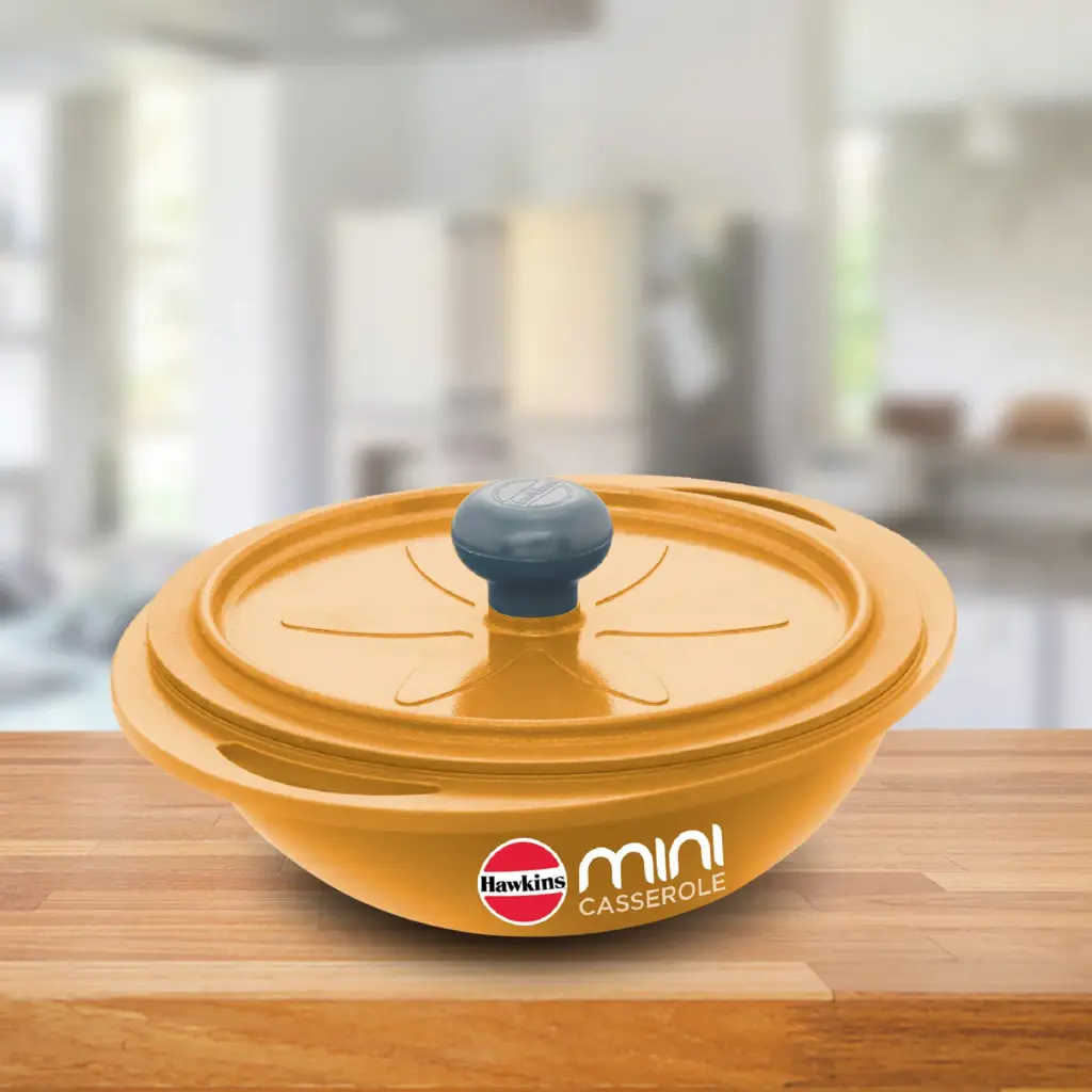 Die Cast Yellow Round Mini Casserole 0.75 Litre with Lid (MCRY75) — Bihari Di Hatti