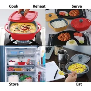Die Cast Grey Square Mini Casserole 0.75 Litre with Lid (MCSG75) image 3