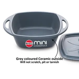 Die Cast Grey Square Mini Casserole 0.75 Litre with Lid (MCSG75) image 6