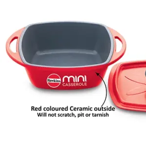 Die Cast Red Square Mini Casserole 0.75 Litre with Lid (MCSR75) image 6