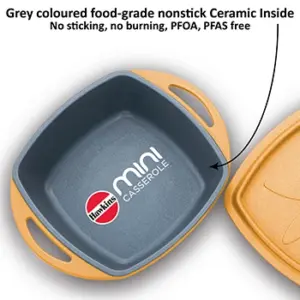 Die Cast Yellow Square Mini Casserole 0.75 Litre with Lid (MCSY75) image 5