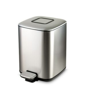 Miya Premium Stainless Steel Pedal Dustbin, 9 & 12 Litres | Fingerprint-Resistant Step Bin with Soft-Close Lid