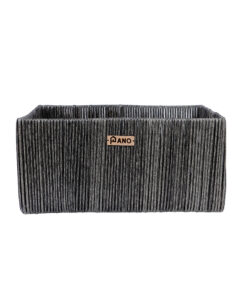 Pano Madisson Wicker Storage Basket | Multipurpose Home & Shelf Organiser (3 Sizes) – Dark Grey, 38 × 25.5 × 18 cm