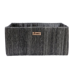 Pano Madisson Wicker Storage Basket | Multipurpose Home & Shelf Organiser (3 Sizes) - Dark Grey, 38 × 25.5 × 18 cm