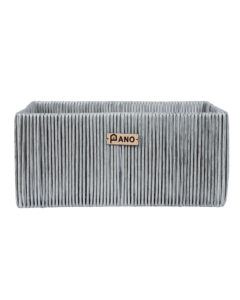 Pano Madisson Wicker Storage Basket | Multipurpose Home & Shelf Organiser (3 Sizes) – Silver, 43 × 30.5 × 20 cm