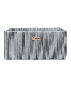 Pano Madisson Wicker Storage Basket | Multipurpose Home & Shelf Organiser (3 Sizes) – Silver, 38 × 25.5 × 18 cm