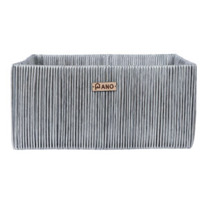 Pano Madisson Wicker Storage Basket | Multipurpose Home & Shelf Organiser (3 Sizes) - Silver, 38 × 25.5 × 18 cm