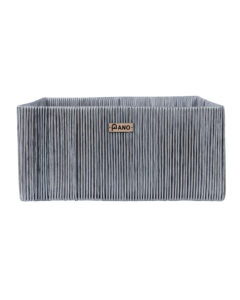 Pano Madisson Wicker Storage Basket | Multipurpose Home & Shelf Organiser (3 Sizes) – Silver, 33 × 20 × 15 cm