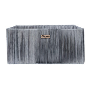 Pano Madisson Wicker Storage Basket | Multipurpose Home & Shelf Organiser (3 Sizes) - Silver, 33 × 20 × 15 cm