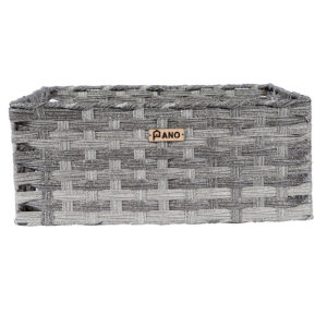 Pano Hudson Wicker Storage Basket | Multipurpose Home & Shelf Organiser (3 Sizes) - Iron Grey, 35 × 22 × 13 cm