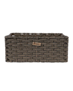 Pano Hudson Wicker Storage Basket | Multipurpose Home & Shelf Organiser (3 Sizes) – Wood Brown, 39 × 26 × 15 cm