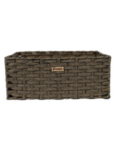 Pano Hudson Wicker Storage Basket | Multipurpose Home & Shelf Organiser (3 Sizes) – Wood Brown, 35 × 22 × 13 cm