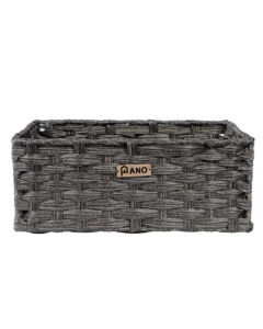Pano Hudson Wicker Storage Basket | Multipurpose Home & Shelf Organiser (3 Sizes) – Mud Brown, 43 × 30 × 17 cm