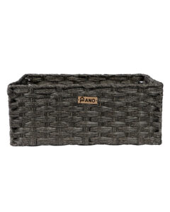 Pano Hudson Wicker Storage Basket | Multipurpose Home & Shelf Organiser (3 Sizes) – Mud Brown, 39 × 26 × 15 cm