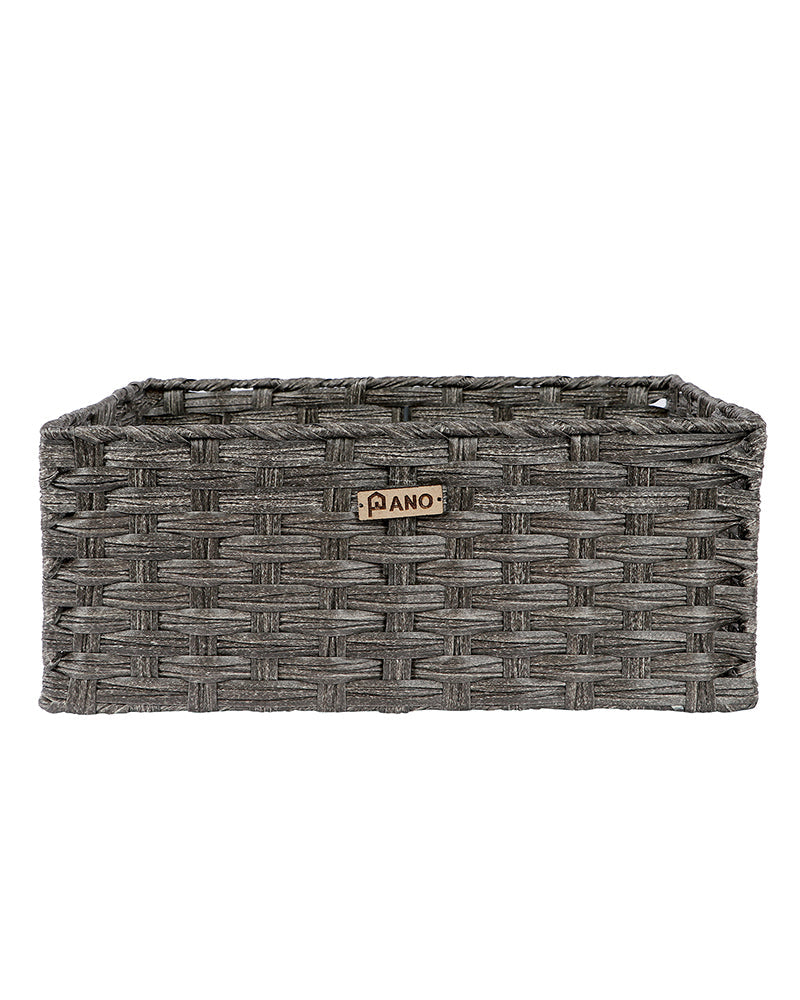 Pano Hudson Wicker Storage Basket | Multipurpose Home & Shelf Organiser (3 Sizes) — Bihari Bartan Bhandar