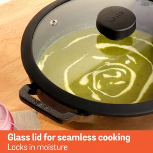 Meyer Pre-Seasoned Cast Iron Shallow Kadai with Glass Lid | 20–30 cm | Naturally Non-Stick, Induction & Gas image 5