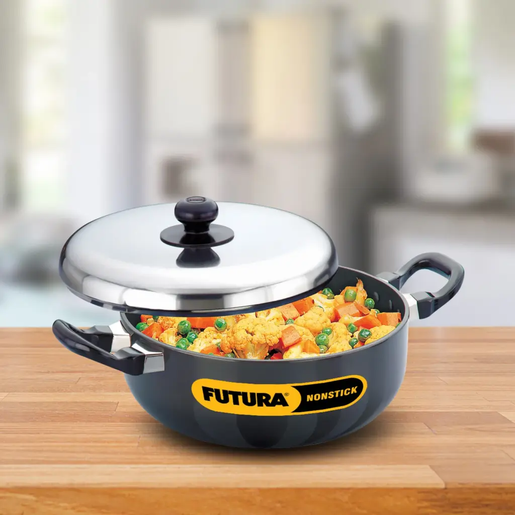 Nonstick All Purpose Pan 3 Litre with Stainless Steel Lid (3.25 mm Thick) (NAP30) — Bihari Di Hatti