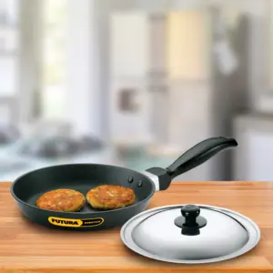 Nonstick Frying Pan 17 cm with Stainless Steel Lid (3.25 mm Thick) (NF17S) image 1