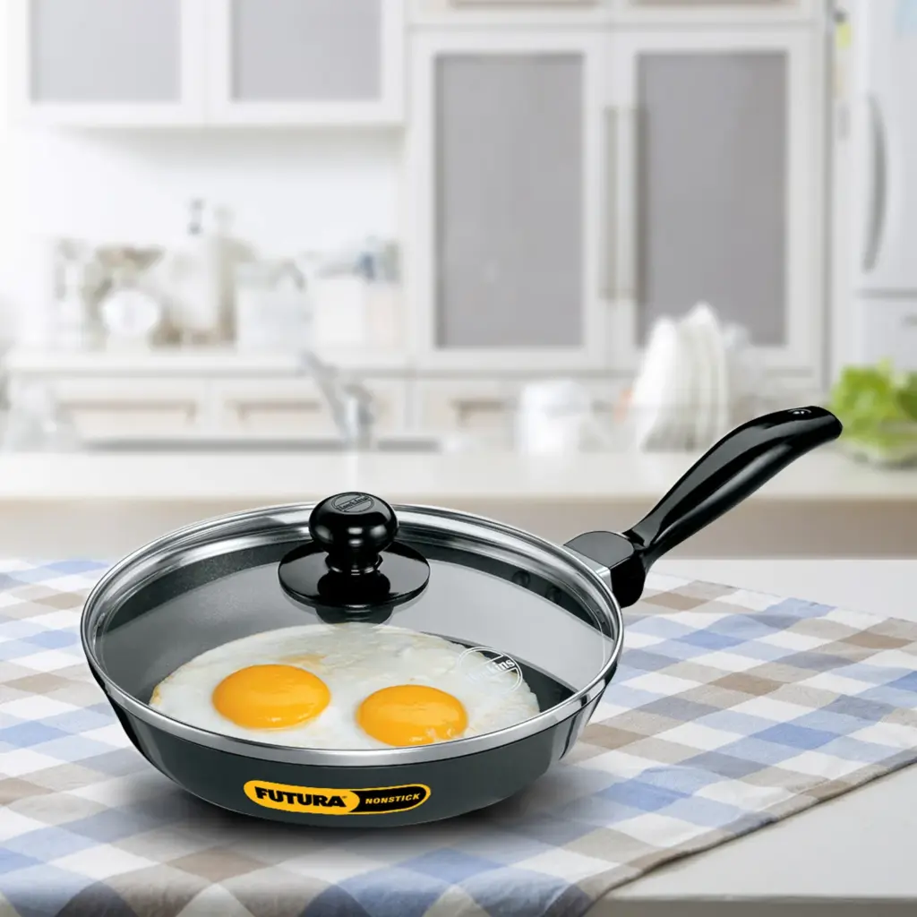 Nonstick Frying Pan 20 cm with Glass Lid (3.25 mm Thick) (NF20G) — Bihari Di Hatti