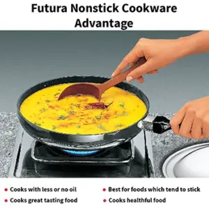 Nonstick Frying Pan 24 cm with Stainless Steel Lid (Rounded Sides, 3.25 mm Thick) (NF24RS) image 4