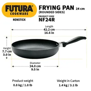 Nonstick Frying Pan 24 cm (Rounded Sides, 3.25 mm Thick) (NF24R) image 3