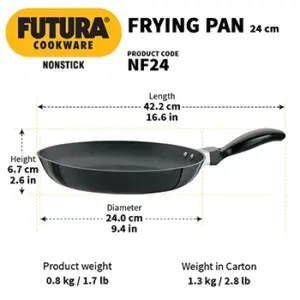 Hawkins Futura 24cm Non-Stick Frying Pan NF24, Black image 3
