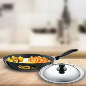 Nonstick Frying Pan 28 cm with Stainless Steel Lid (3.25 mm Thick) (NF28S) image 1