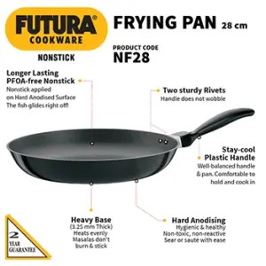 Hawkins Futura 28cm Non-Stick Frying Pan NF28, Black image 2