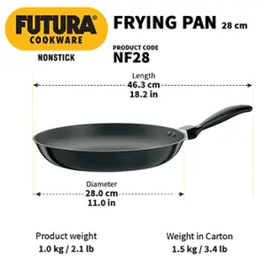 Hawkins Futura 28cm Non-Stick Frying Pan NF28, Black image 3