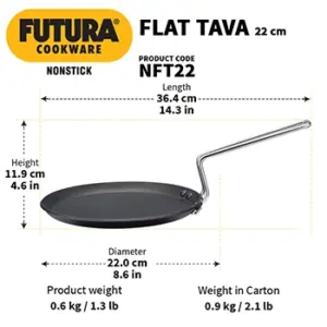 Nonstick Flat Tava 22 cm (4.06 mm Thick) (NFT22) image 3