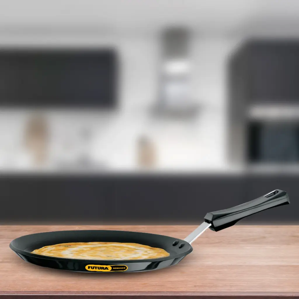 Nonstick Flat Tava 26 cm (Plastic Handle, 4.88 mm Thick) (NFT26P) — Bihari Di Hatti