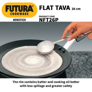 Nonstick Flat Tava 26 cm (Plastic Handle, 4.88 mm Thick) (NFT26P) image 4