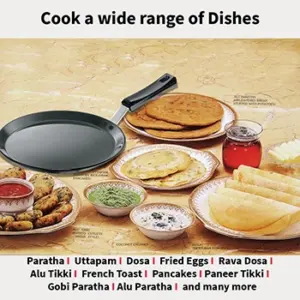 Nonstick Flat Tava 26 cm (Plastic Handle, 4.88 mm Thick) (NFT26P) image 5