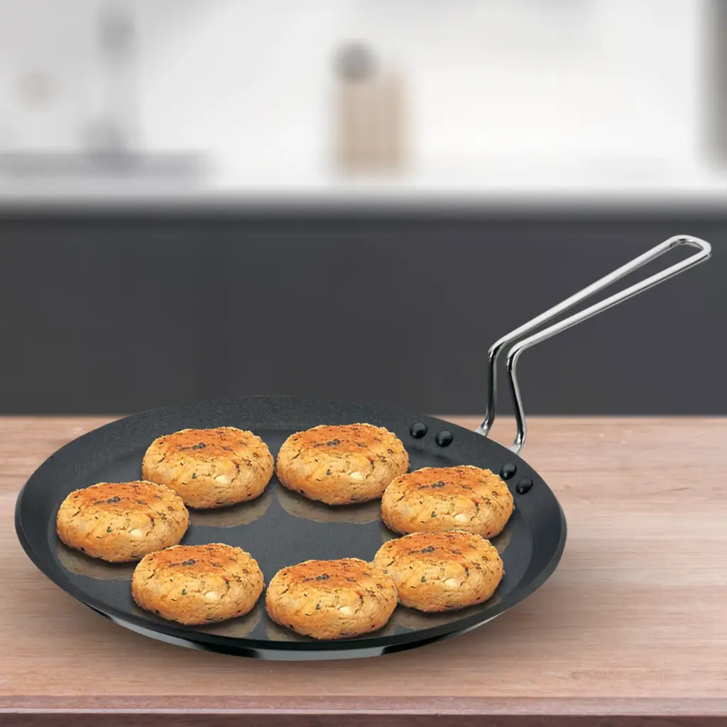 Hawkins Futura 30cm Nonstick Flat Tava SS Handle — Bihari Di Hatti